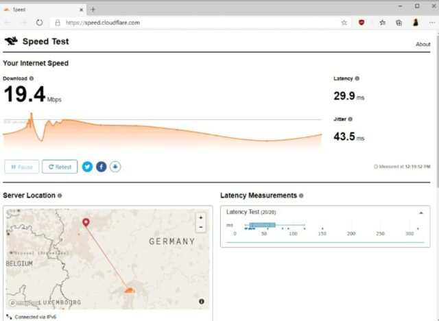 cloudflare cek kecepatan internet