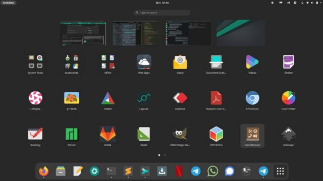 distro manjaro berbasis gnome