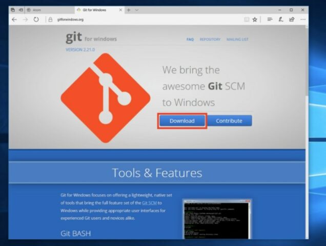 instal git di windows