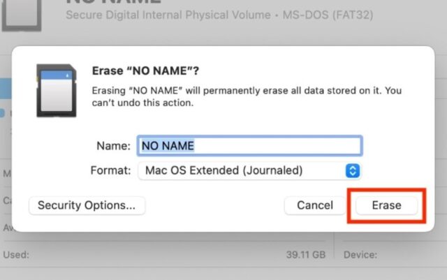 cara format kartu sd mac