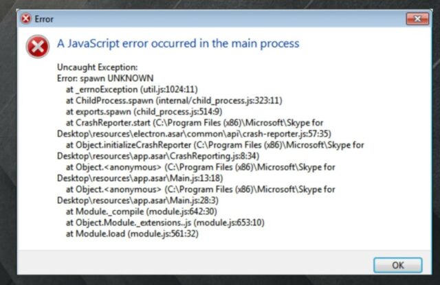 javascript discord error windows