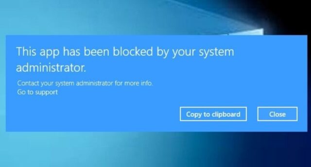 aplikasi This App Has Been Blocked By Your System Administrator di blok sistem windows