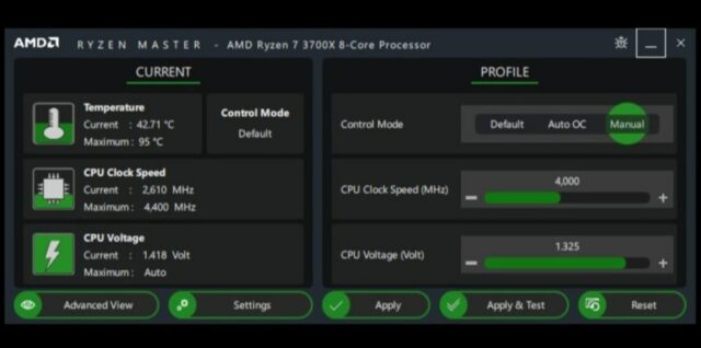 menurunkan voltase cpu amd